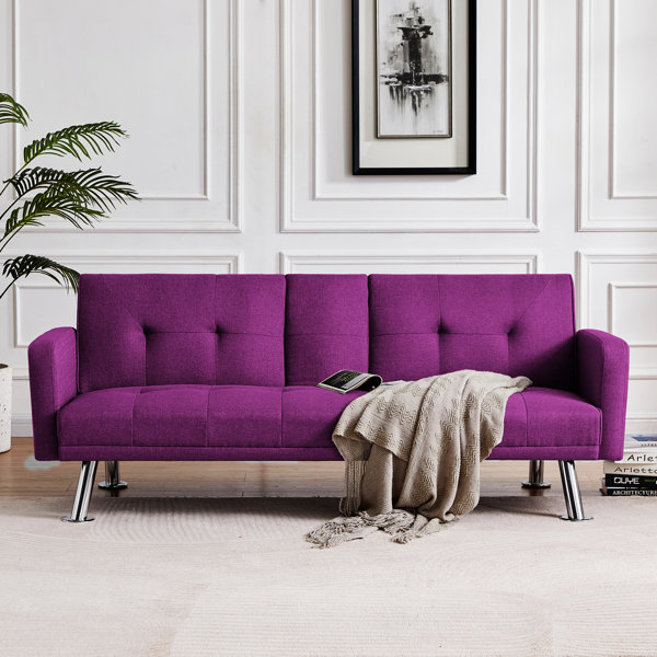 Purple reclining store sofa